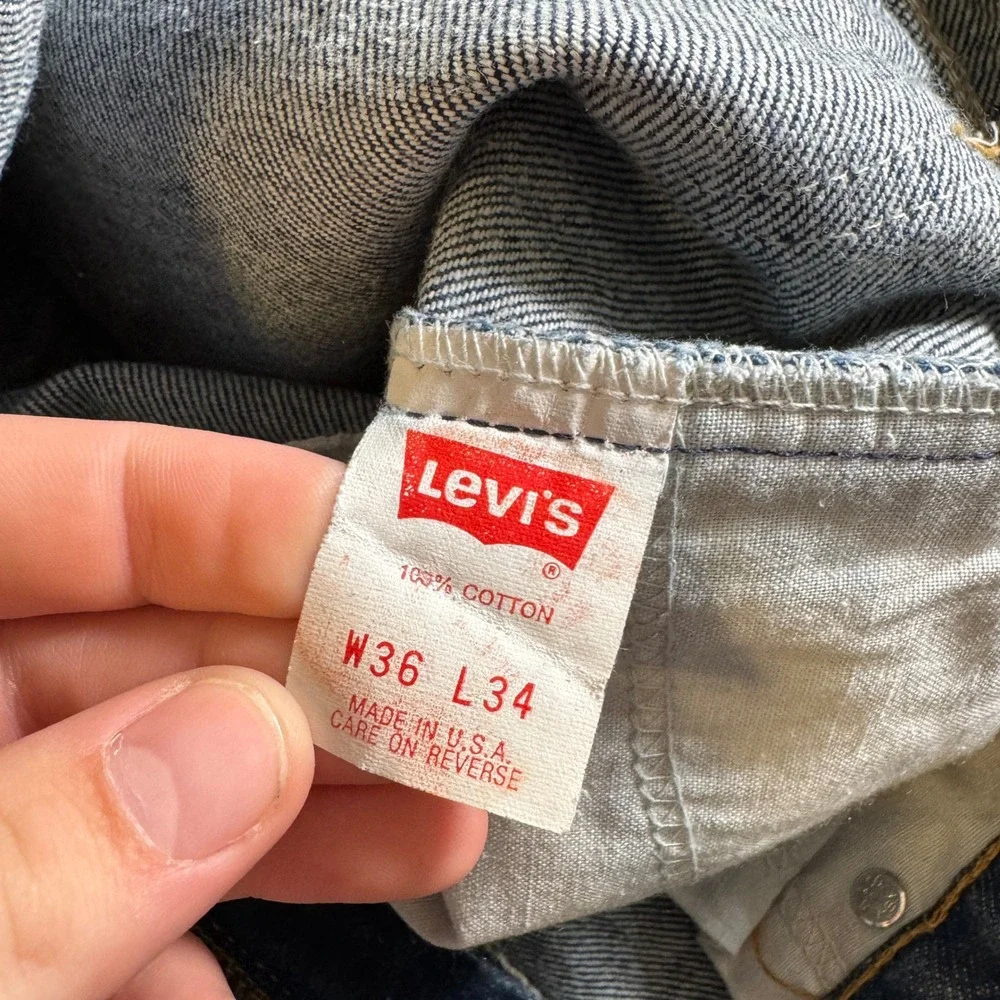 Vtg Levis 505 Orange Tab Jeans Mens 34x35 Blue Made in USA Straight 36x34 Tag